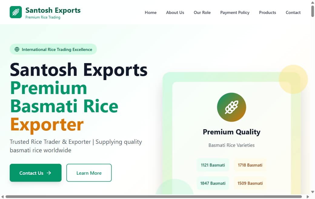Santosh Exports — screenshot